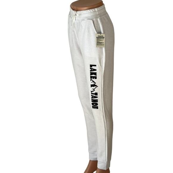 Brushed Rib Lake Tahoe Jogger Pants with Pockets in White - Picture 3 of 6